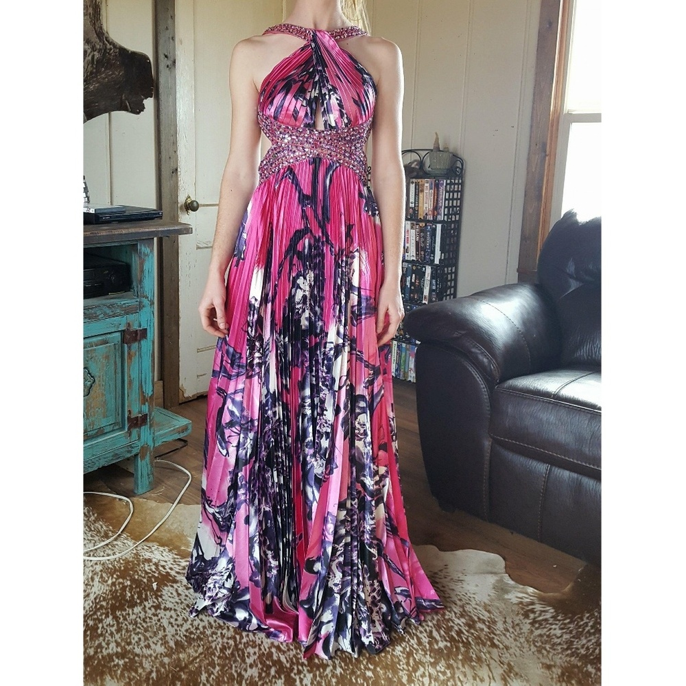 David's Bridal Pink Gown